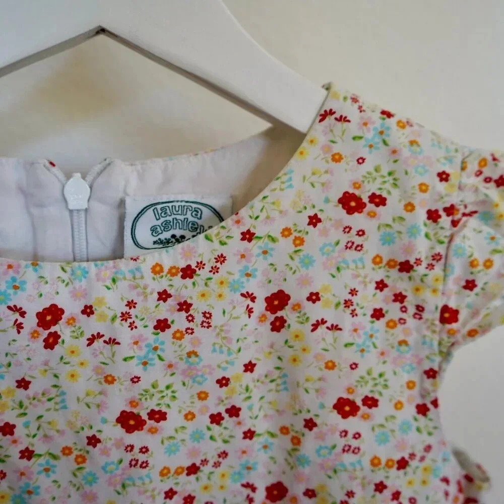 Girls LAURA ASHLEY short sleeve floral dress Size 6X - Picture 5 of 8